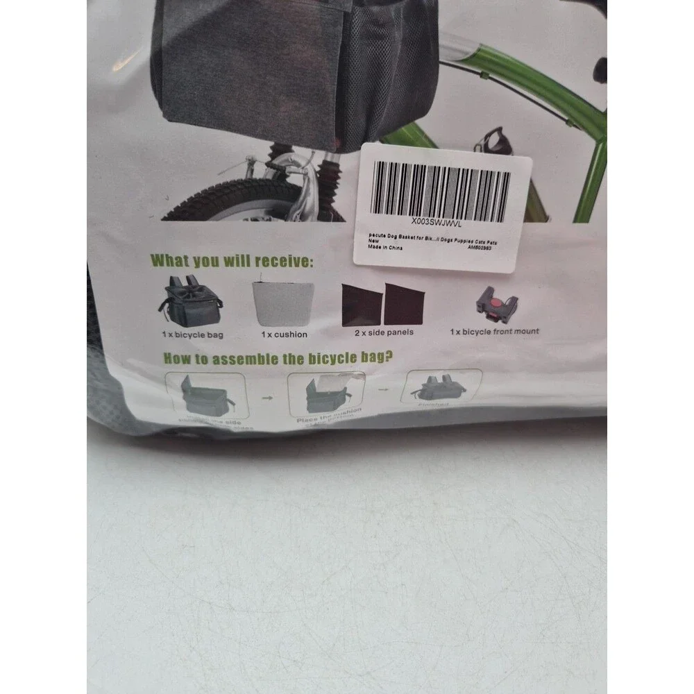 Pecute W/front Mount Dog Bicycle Basket and Backpack for Small to Medium dog
